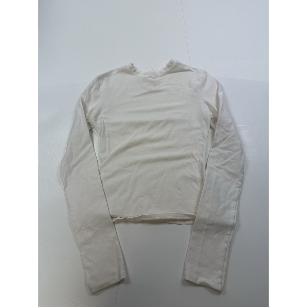 SKIMS Top Womens Size Small White Fits Everybody Long Sleeve Crew Neck